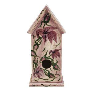 Hand-Painted Ceramic Birdhouse With Floral Design By Visions Of Nature Mary M Co